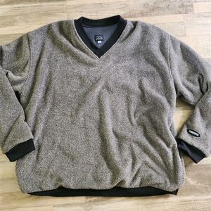 Openair Gore Windstopper V Neck Sweatshirt Gray W/Black Trim Relaxed Fit Size XL